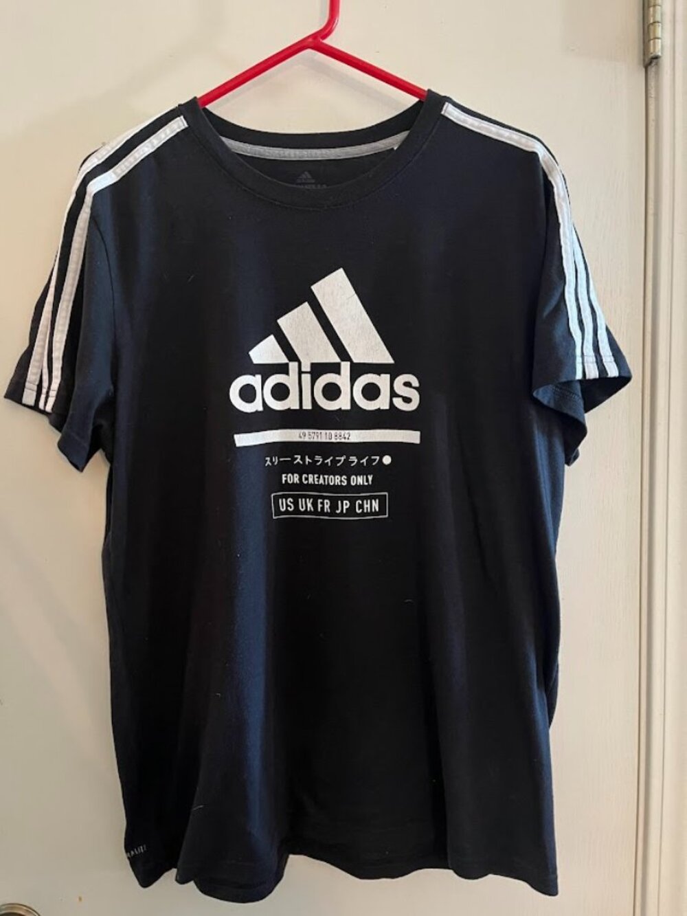 Adidas Three Stripe Life For Creators Only Climalite Tee Men L Black
